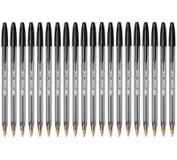 BIC Cristal Large Ballpoint Pens - Wide Point 1.6mm - Black Ink - Pack of 20