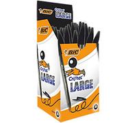 BIC Cristal Large Non-retractable Ballpoint Pen Black 0.6 mm Broad Ballpoint Pack of 50