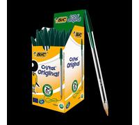 Bic Cristal Medium Ball Point Pen Green - Box of 50 Bic Multicolor