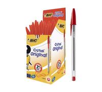 Cristal Ball Point Pens - Red - Pack of 50
