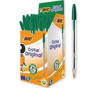 Bic Cristal Medium Smudge-free Ballpoint Pen, 1.0mm Tip Line, Green, Ideal for
