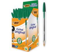 Bic Cristal Ballpoint Pen Medium Green (50 Pack)