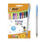 BIC Cristal Multicolour Broad Point Pens (1.6mm) - Classic, Neon and Fun Assorted Colors, Pack of 10