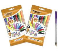 Bic Cristal Multicoloured Ballpoint Pens Large Nib (1.6 mm) - Pack of 2 Packs of 10