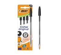 Bic Cristal Ballpoint Pen Medium Black (Pack of 4) 516335
