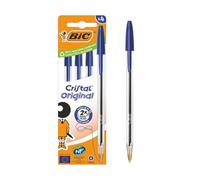 Bic Cristal Ballpoint Pen Medium Blue (Pack of 4) 516332