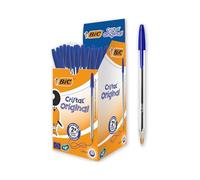 BIC Cristal Original Ball Point Pen - Pack of 50 Pens - Medium Point (1.0 mm) - Blue Ink