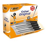 BIC Cristal Original Ballpoint Pen Black 0.4 mm Medium Ballpoint Pack of 100