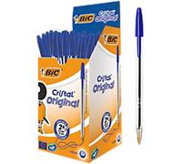 Bic Cristal Ballpoint Pen 1.0mm Tip 0.32mm Line Blue Pack of 50