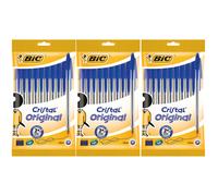 BIC Cristal Original Ballpoint Pen Medium Point 1.0 mm - Blue 3 Boxes of 10 Pens