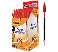 Cristal Ball Point Pens - Red - Pack of 50
