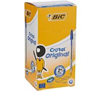 Bic Cristal Ballpoint Pen 1.0mm Tip 0.32mm Line Blue Pack of 50
