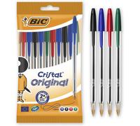 BIC Cristal Original Ballpoint Pens, Every-Day Biro Pens, Fine Point 1.0 mm, Ide