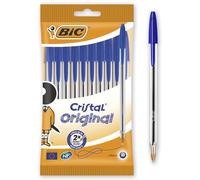 BIC Cristal Original Ballpoint Pen Medium 0.4 mm Blue Pack of 10
