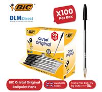 Bic Cristal Original Ballpoint Pens Black - Box of 100 Bic Multicolor
