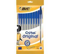 Bic Cristal Original Ballpoint Pens Medium Point 1.0mm Blue Pack Of 10