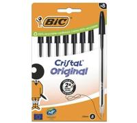 Bic Cristal Original Black Ball Pens - Set of 8