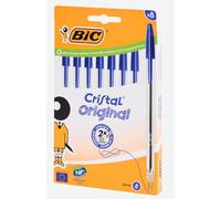 BIC Cristal Original, Blue Ballpoint Pens, Medium Point 1.0 mm, Pack of 8