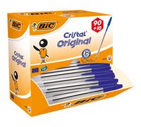 BIC Cristal Original Comfortable Ballpoint Pens - Value Pack of 100 - Blue Colou