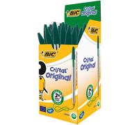 Bic Cristal Original Medium Ballpoint Pen Green, Pack of 50