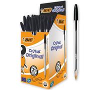 BIC Cristal Original Smudge Free Ballpoint Pens, Ideal 1 count (Pack of 50)