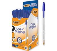 Bic Cristal Ballpoint Pen 1.0mm Tip 0.32mm Line Blue Pack of 50