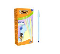 Cristal Pastel Ballpoint Pen 1.0 mm Blue (20 pcs) Bic Top Quality