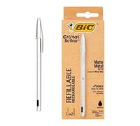 Bic Cristal ReNew Re-Fillable Pen and 2 Refills, Black Single Pack,501036