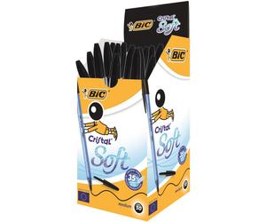 BIC Cristal Soft Ball Pen Black Medium Pack of 50