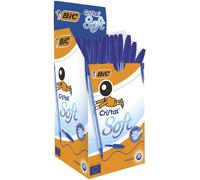 BIC Cristal Soft Ballpoint Pens Non-Retractable Blue Box of 50