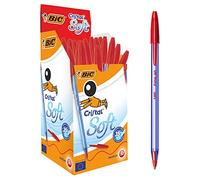 BIC Cristal Soft Ballpoint Pen 0.4 MM Pack of 50 Red