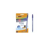 Bic Cristal Soft Ballpoint Pens Medium Tip (1.2 mm) with Easy Glide Ink - Assorted Colours, Box of 10