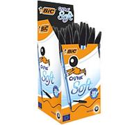 BIC 921263 Cristal Soft Ballpoint Pens Non-Retractable Black Box of 50