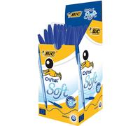 BIC Cristal Soft Ballpoint Pen Medium 0.4 mm Blue Pack of 50