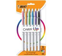 BIC Cristal Up Ballpoint Pen, Medium Point (1.2mm), Assorted Colors, 6-Count