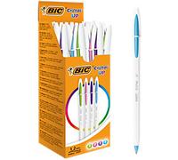 BIC Cristal Up Non-retractable Ballpoint Pen Assorted 0.35 mm Medium Ballpoint Non Refillable Pack of 20