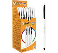 BIC Cristal UP Ballpoint Pen Grip Medium 0.35 mm Black Pack of 20