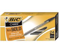 Bic Cristal Xtra Bold Ballpoint Pen, Bold Point (1.6mm) For Vivid And Dramatic Lines, Black, 24-Count