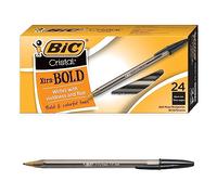 BIC Cristal Xtra Bold Ballpoint Pen, Bold Point (1.6mm) For Vivid And Dramatic Lines, Black Ballpoint Pens, 24-Count