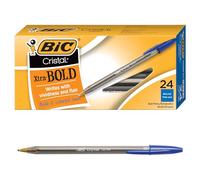 Bic Cristal Xtra Bold Ballpoint Pen, Bold Point (1.6mm) For Vivid And Dramatic Lines, Blue, 24-Count