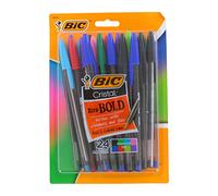 Bic Cristal Xtra Bold Stick Ballpoint Pens, 1.6mm, Bold Point, Assorted Colors, Pack of 24