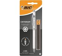 BIC Criterium 2mm Lead Mechanical Pencil - Assorted (Pack of 1, Plus 6 Leads),Black