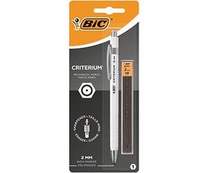 BIC Criterium 2mm Lead Mechanical Pencil - Assorted (Pack of 1, Plus 6 Leads),Black