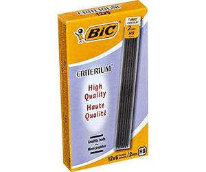 Bic Criterium 827087 Mechanical Pencil Refills, 12x6 lead mines, 2 mm