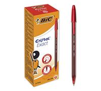 Bic Crystal Exact Fine Point Pens (0.7 mm) - Red, Box of 20