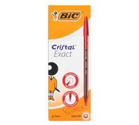 BIC Cristal Exact Cristal Exact Ballpoint Pen Red 0.28 mm Extra Fine Ballpoint Pack of 20