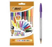 Bic Crystal Multicolour - Pen Bag Pack of 10 multicoloured