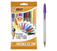 BIC Cristal Multicolour Broad Point Pens (1.6mm) - Classic, Neon and Fun Assorted Colors, Pack of 10