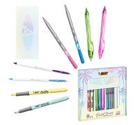 Bic Pastel Dream Kit - 3 Gel Pens/4 Felt Writing Pens/4 Highlighter Pastel Pens/4 Ball Pens/1 Notepad - Gift Box of 16, turquoise