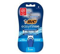 BiC EasyRinse Anti-Clogging Men's Disposable Razors for a Smoother Shave With Less Irritation*, Easy Rinse Shaving Razors With 4 Blades, 2 Count